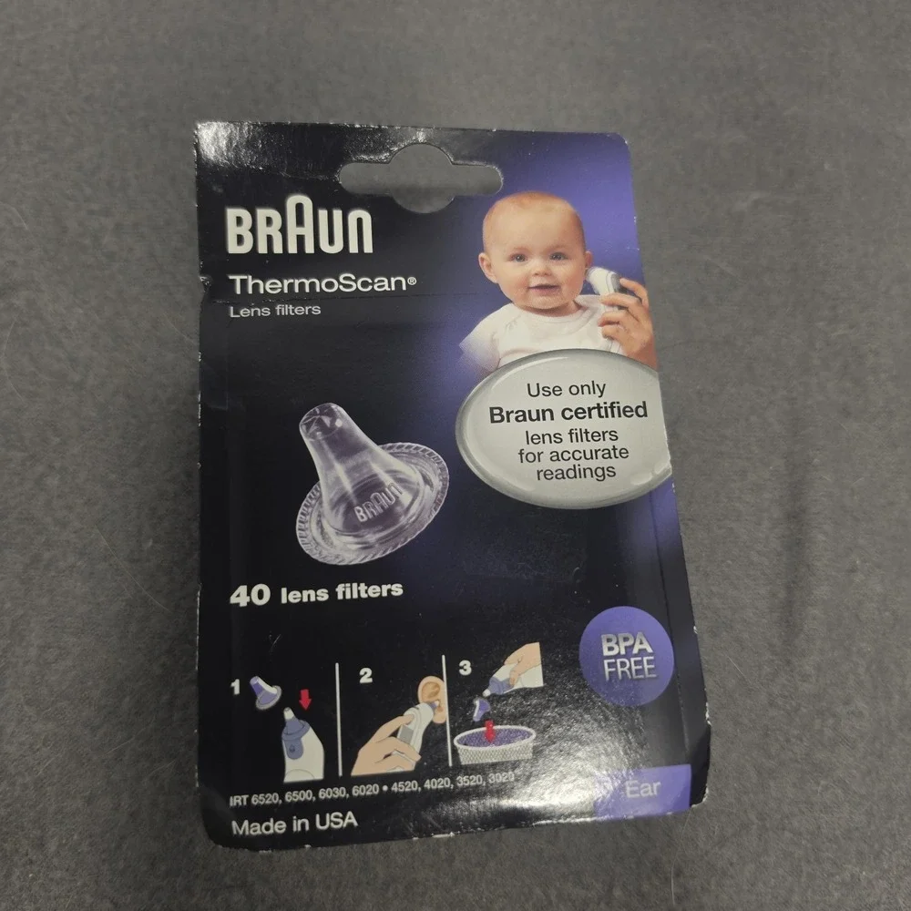 40 New Braun Probe Covers Thermoscan Ear Thermometer Replacement Lens Filter Cap